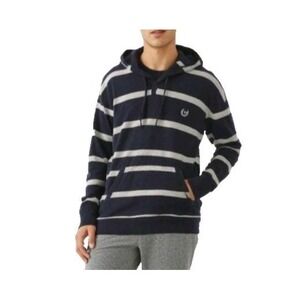 Chaps Mens Hoodie XL Striped Long Sleeve Pullover‎ Sweatshirt Retro With Pockets